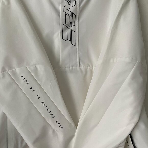 AAPE BY A BATHING APE Size L Hooded Pullover Logo Printed Windbreaker Parka - Picture 11 of 16